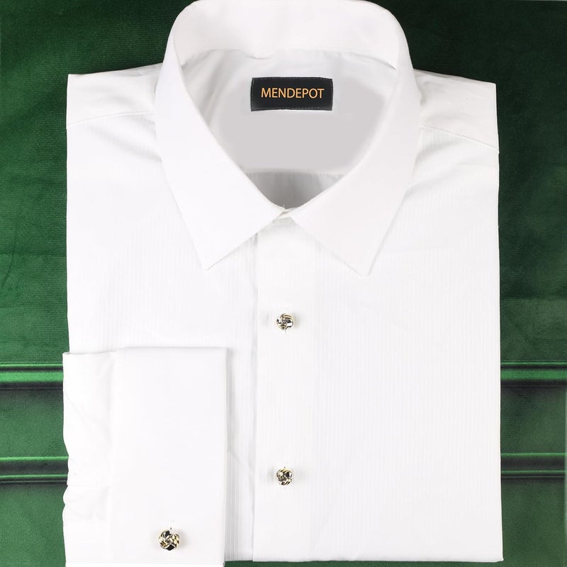 MENDEPOT Men Formal Wear Dress Shirt Cufflinks And Studs Set With Box Wedding Groom Groomsmen Gift - Image 2